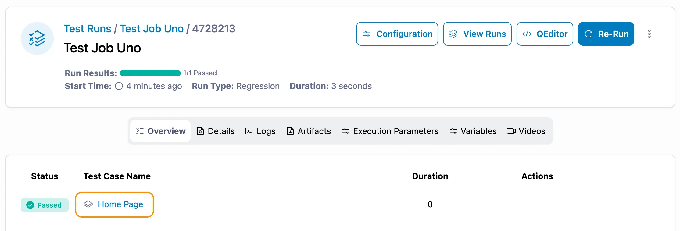 Run Results Overview